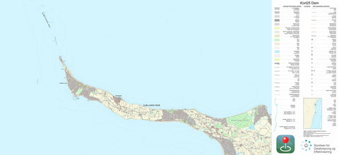 Kortforsyningen Nykøbing Sj (1:25,000 scale) digital map