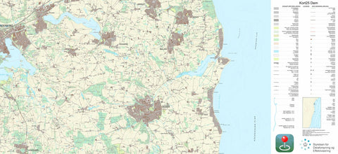 Kortforsyningen Odder (1:25,000 scale) digital map