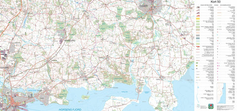 Kortforsyningen Odder (1:50,000 scale) digital map