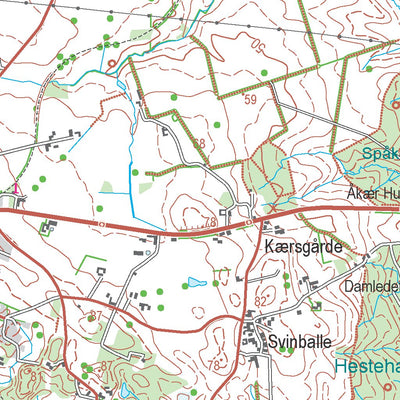 Kortforsyningen Odder (1:50,000 scale) digital map