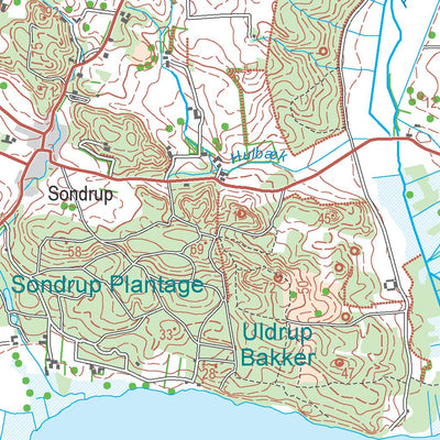 Kortforsyningen Odder (1:50,000 scale) digital map