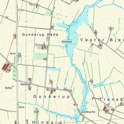 Kortforsyningen Ølgod (1:25,000 scale) digital map