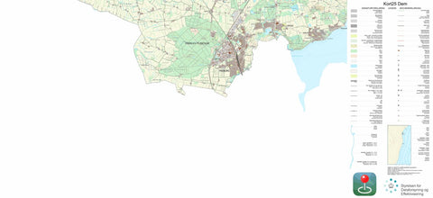 Kortforsyningen Padborg (1:25,000 scale) digital map