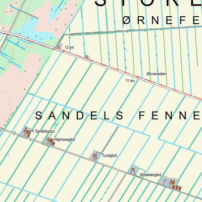 Kortforsyningen Pandrup (1:25,000 scale) digital map