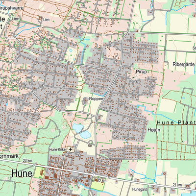 Kortforsyningen Pandrup (1:25,000 scale) digital map