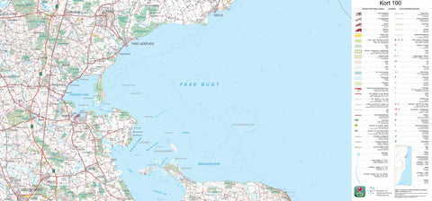 Kortforsyningen Præstø (1:100,000 scale) digital map