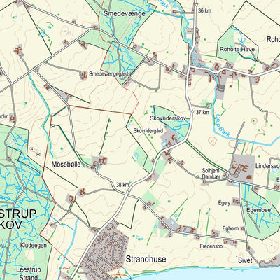 Kortforsyningen Præstø (1:25,000 scale) digital map