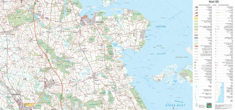 Kortforsyningen Præstø (1:50,000 scale) digital map