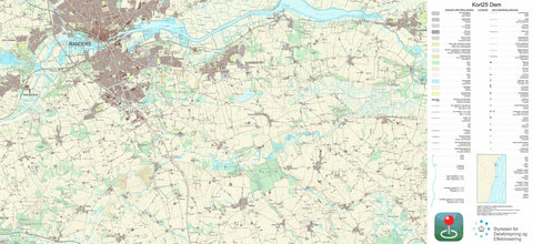 Kortforsyningen Randers SØ (1:25,000 scale) digital map