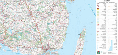 Kortforsyningen Ringe (1:100,000 scale) digital map