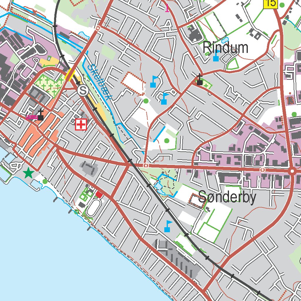 Ringkøbing 1 (1:50,000 scale) Map by Kortforsyningen | Avenza Maps