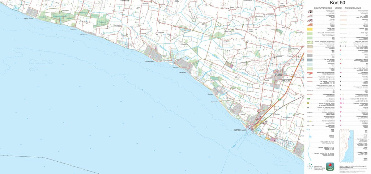 Rødby 1 (1:50,000 scale) Map by Kortforsyningen | Avenza Maps