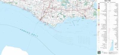Kortforsyningen Rødby (1:100,000 scale) digital map