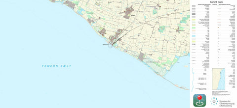 Kortforsyningen Rødby (1:25,000 scale) digital map