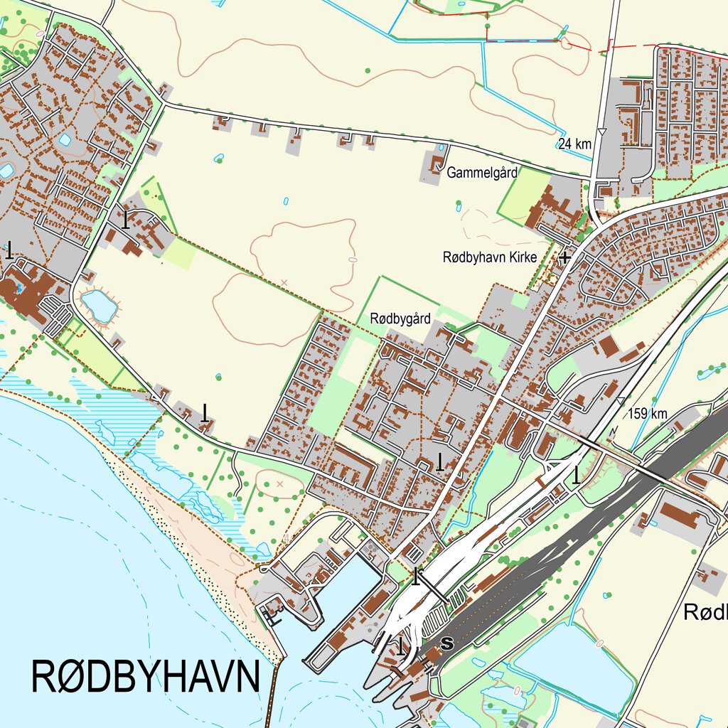 Rødby (1:25,000 scale) Map by Kortforsyningen | Avenza Maps
