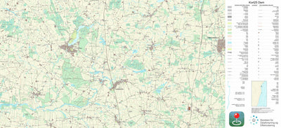 Kortforsyningen Rødding (1:25,000 scale) digital map