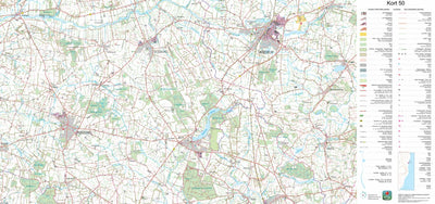 Kortforsyningen Rødding (1:50,000 scale) digital map