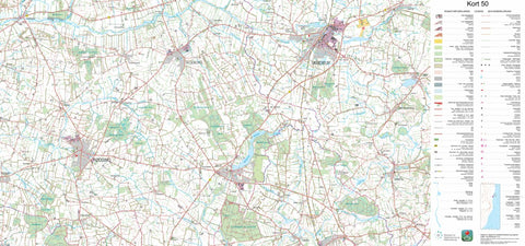 Kortforsyningen Rødding (1:50,000 scale) digital map