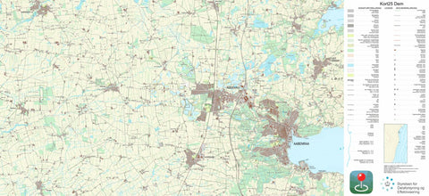 Kortforsyningen Rødekro (1:25,000 scale) digital map