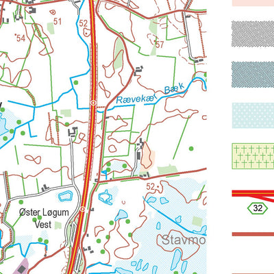 Kortforsyningen Rødekro (1:50,000 scale) digital map