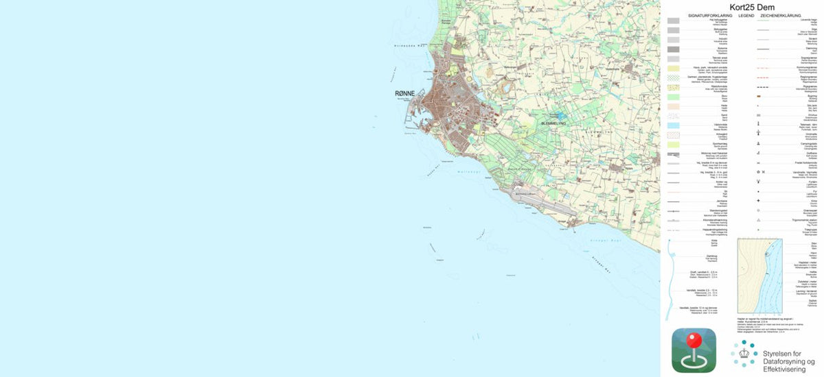 Rønne (1:25,000 scale) Map by Kortforsyningen | Avenza Maps