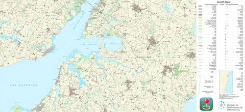 Kortforsyningen Roslev (1:25,000 scale) digital map