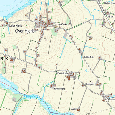 Kortforsyningen Roslev (1:25,000 scale) digital map