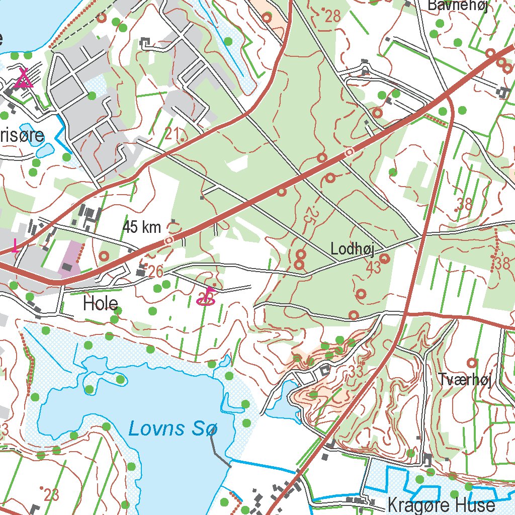 Roslev (1:50,000 scale) Map by Kortforsyningen | Avenza Maps