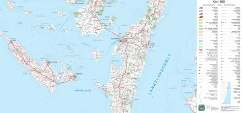 Kortforsyningen Rudkøbing (1:100,000 scale) digital map