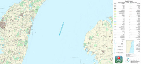 Kortforsyningen Rudkøbing (1:25,000 scale) digital map