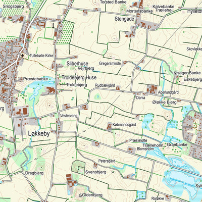 Kortforsyningen Rudkøbing (1:25,000 scale) digital map