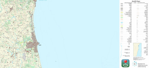 Kortforsyningen Sæby (1:25,000 scale) digital map