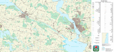 Kortforsyningen Sakskøbing (1:25,000 scale) digital map