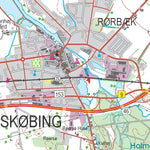 Kortforsyningen Sakskøbing (1:50,000 scale) digital map