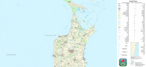 Kortforsyningen Samsø 1 (1:25,000 scale) digital map