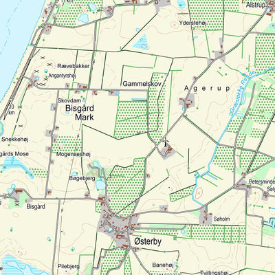 Kortforsyningen Samsø 1 (1:25,000 scale) digital map
