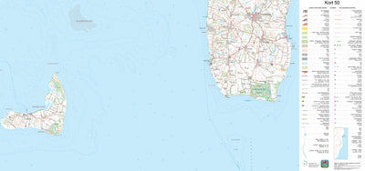 Kortforsyningen Samsø 1 (1:50,000 scale) digital map