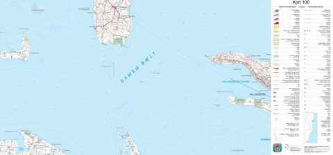 Kortforsyningen Samsø (1:100,000 scale) digital map