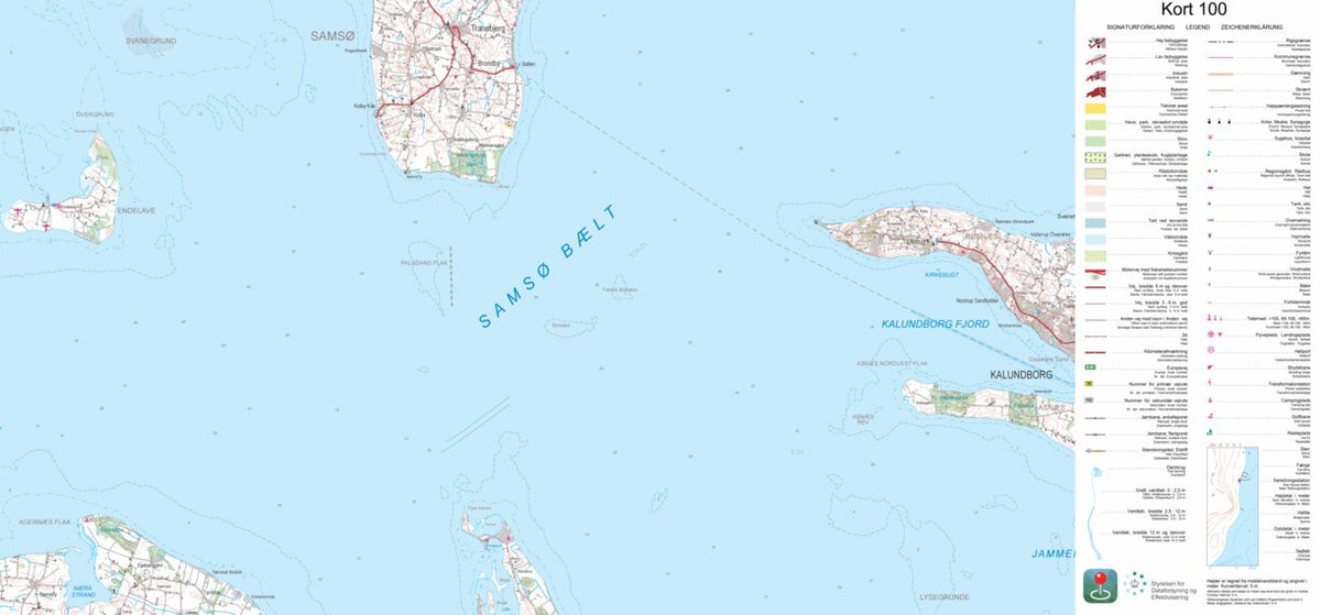 Samsø (1:100,000 scale) Map by Kortforsyningen | Avenza Maps