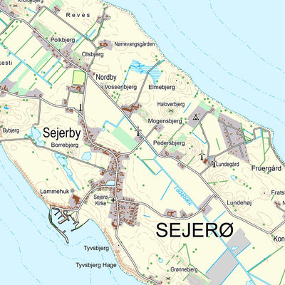 Kortforsyningen Sejerø (1:25,000 scale) digital map