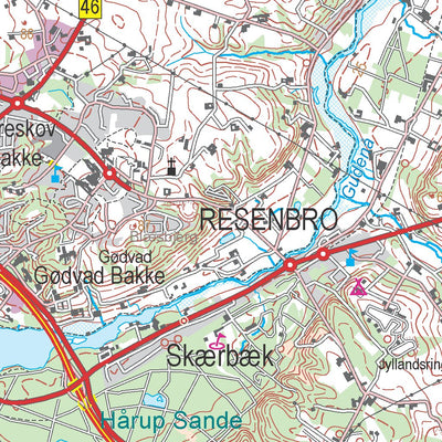 Kortforsyningen Silkeborg (1:100,000 scale) digital map