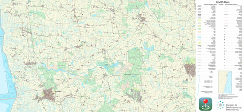 Kortforsyningen Skærbæk (1:25,000 scale) digital map