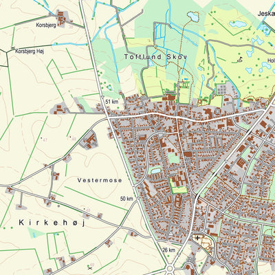 Kortforsyningen Skærbæk (1:25,000 scale) digital map