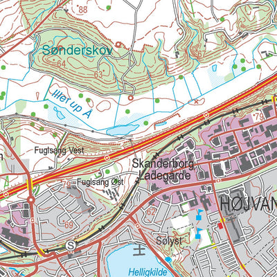 Kortforsyningen Skanderborg (1:50,000 scale) digital map