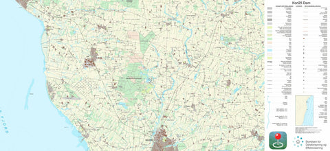 Kortforsyningen Skjern (1:25,000 scale) digital map