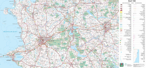 Kortforsyningen Slagelse (1:100,000 scale) digital map