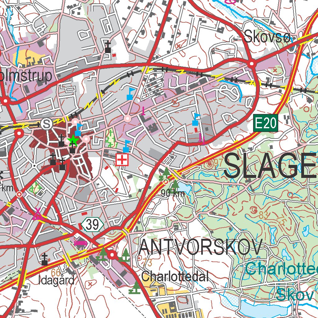 Slagelse Denmark Map Slagelse (1:100,000 scale) Map by Kortforsyningen | Avenza Maps