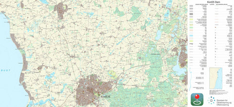 Kortforsyningen Slagelse (1:25,000 scale) digital map