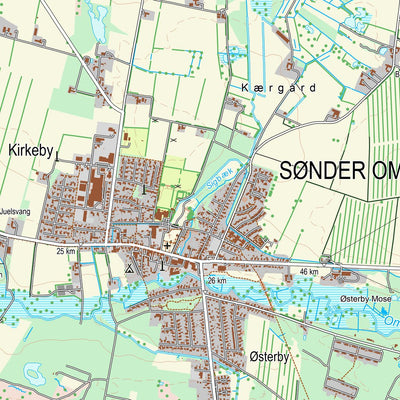 Kortforsyningen Sønder Omme (1:25,000 scale) digital map