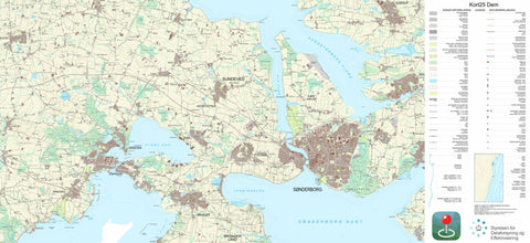 Kortforsyningen Sønderborg (1:25,000 scale) digital map